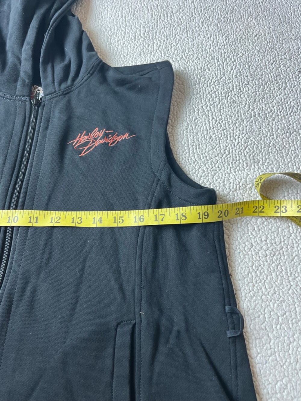 HARLEY DAVIDSON BLACK HOODED VEST WOMENS LARGE - Picture 6 of 7